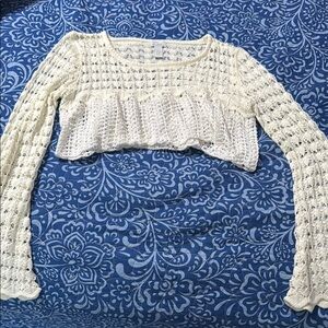 Cream Crochet Women's Top